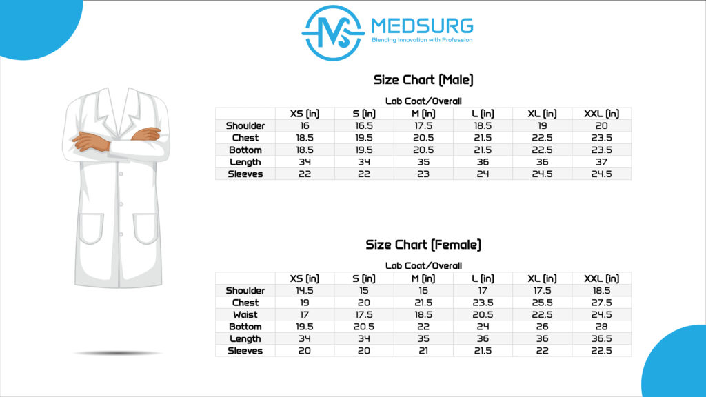 Labcoat Size chart